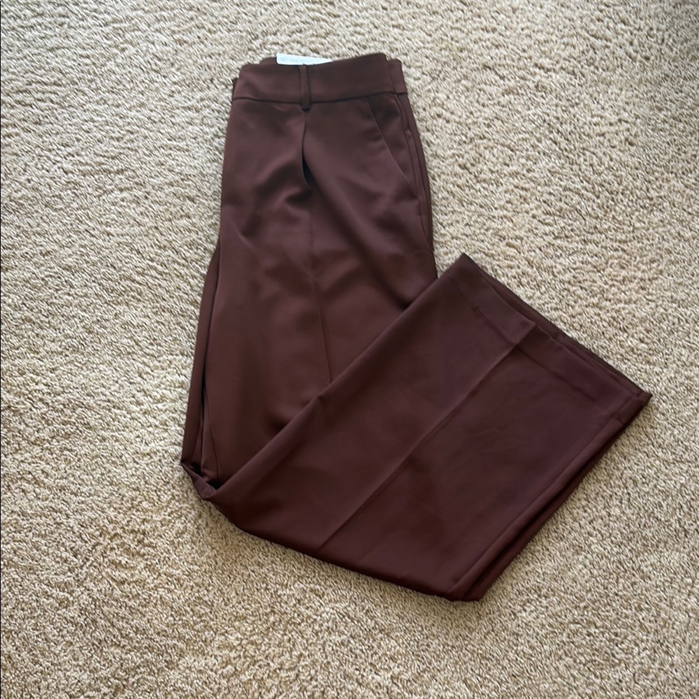 Loft Chic Satin Brown Trousers